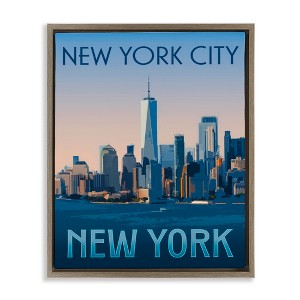 Stupell Industries New York Landmark Skyline Black Framed Floater Canvas Wall Art - 1 of 4