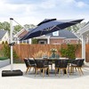PURPLE LEAF 13 Feet Patio Umbrella Outdoor Round Double-Top Aluminum Umbrella Cantilever Patio Umbrella for Garden Deck Pool Patio - 2 of 4
