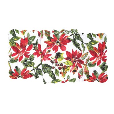 C&F Home 14" x 51" Poinsettia Berries Table Runner