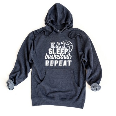 Simply Sage Market Women's Graphic Hoodie Eat Basketball Sleep Repeat With Ball