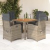 vidaXL Garden Dining Set Gray Poly rattan Standard Adjustable Footrests - 2 of 4