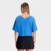 Women's V-Neck Boxy Cropped Short Sleeve Top - JoyLab™ - 2 of 3