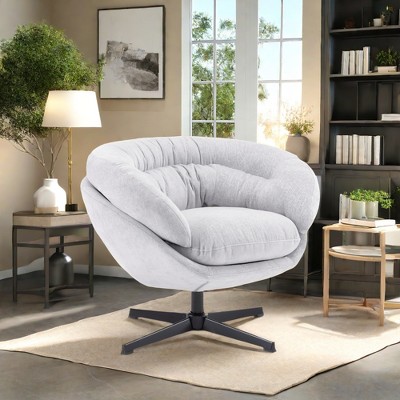 Modern Chenille Office Chair, 360� Swivel Club Chair/Accent Chair with Removable Cushion-Christopher Knight Home