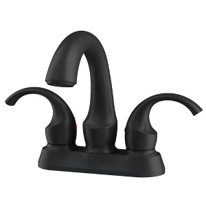 LOVMOR 2-Handle Bathroom Sink Faucet 3 Hole, Black - 1 of 4