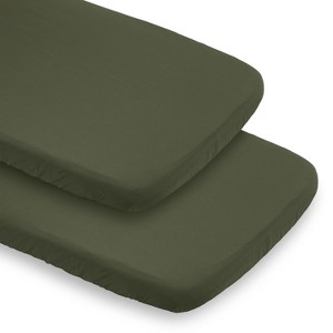 Sweet Jojo Designs Boy, Girl, Gender Neutral Baby Bassinet Fitted Sheets Set Woodland Camo Green 2pc - 1 of 4