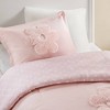 AENKYO Chenille Duvet Cover Set, Reversible Floral & Polka Dot Full/Queen Bedding, 4-Piece Hypoallergenic & Antimicrobial - 4 of 4