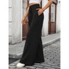 Womens Ribbed Wide Leg Lounge Pants with Pockets Casual Relaxed Comfy Loose Soft Knit Pajama Pants with Drawstring - 3 of 4