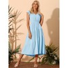 Allegra K Women's Summer Boho V Neck Short Sleeve Ruffle Elastic Waist Tiered Beach Maxi Sundresses - 2 of 4