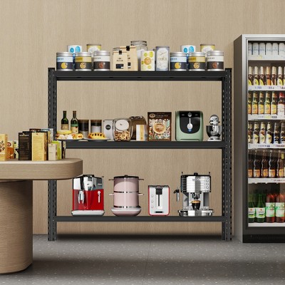 ROOMTEC 3 Tier Heavy Duty Metal Storage Shelving, Adjustable Storage Rack, Industrial Standing Shelves Unit (63"H x 67"W x 19.7"D)