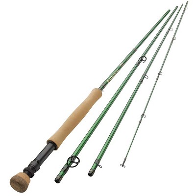 Redington 990-4 VICE 9 Line Weight 9 Foot 4 Piece Lightweight Carbon Fiber Fly Fishing Rod with Storage Carry Tube, Green