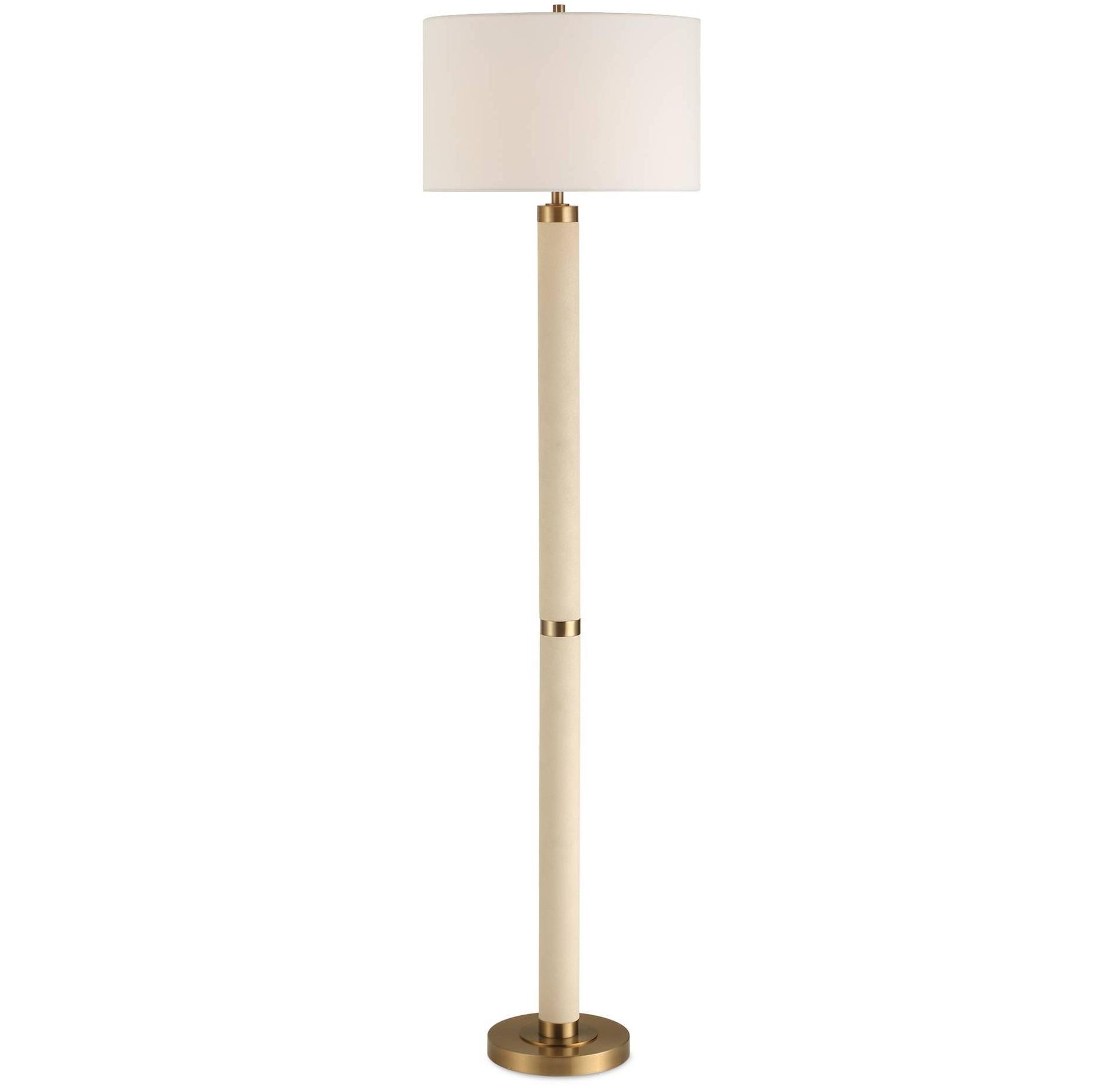 Uttermost Wessex 65 3/4" White and Brass Floor Lamp