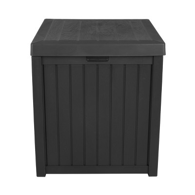 Black 50 Gallon Lockable Plastic Deck Storage Box