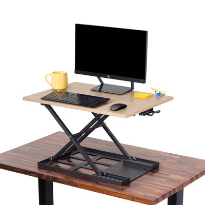 X-Elite Pro 28” Standing Desk Converter with Pneumatic Height-Adjustment – Maple – Stand Steady