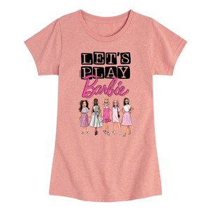 Girls' - Barbie - Dolls Let's Play Fitted Short Sleeve Graphic T-Shirt - 1 of 3