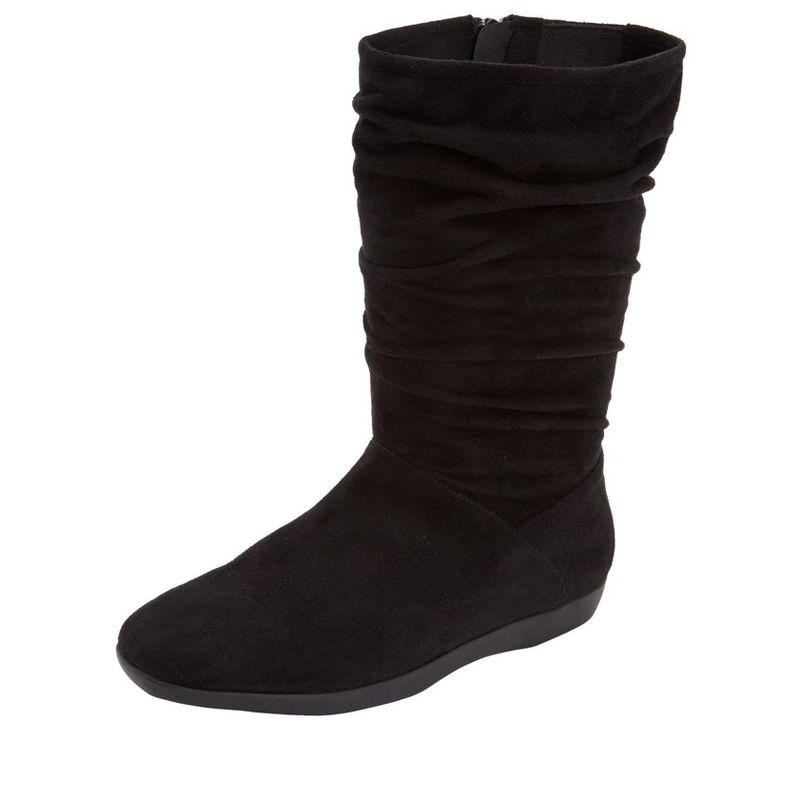Comfortview Wide Width Aneela Wide Calf Slouch Boot Mid Calf Women's Winter Shoes, 1 of 2