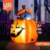 Joyfy 5 FT Tall Halloween Inflatable Outdoor Decorations, Animated Kitty Cat On Pumpkin Inflatable for Halloween Party Indoor Outdoor Yard Lawn Decor - 4 of 4