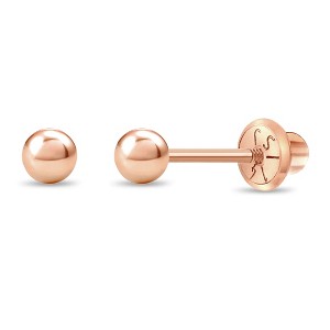 Girls' Classic Ball Screw Back 14k Rose Gold Earrings - In Season Jewelry - 1 of 4