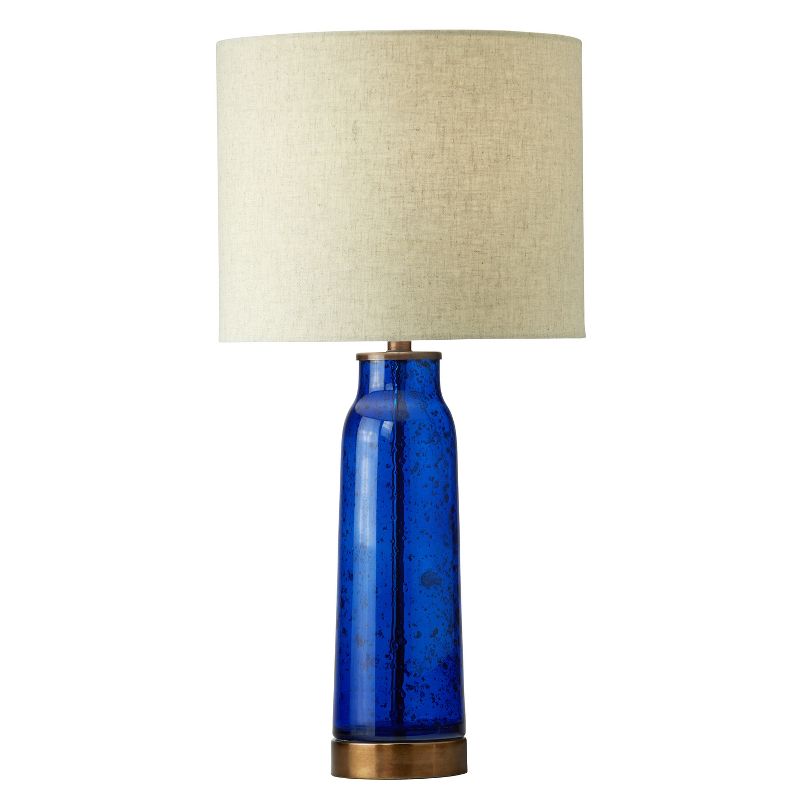 River of Goods 22&#34; 1-Light Rome Glass and Metal Table Lamp Blue, 1 of 10