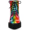 Allegra K Women's Round Toe Platform Lace Up Colorful Combat Ankle Boots - 2 of 4