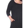 Women's Plus Size 3/4 Sleeve Makayla Tunic Top with Pockets - White Mark - 2 of 3