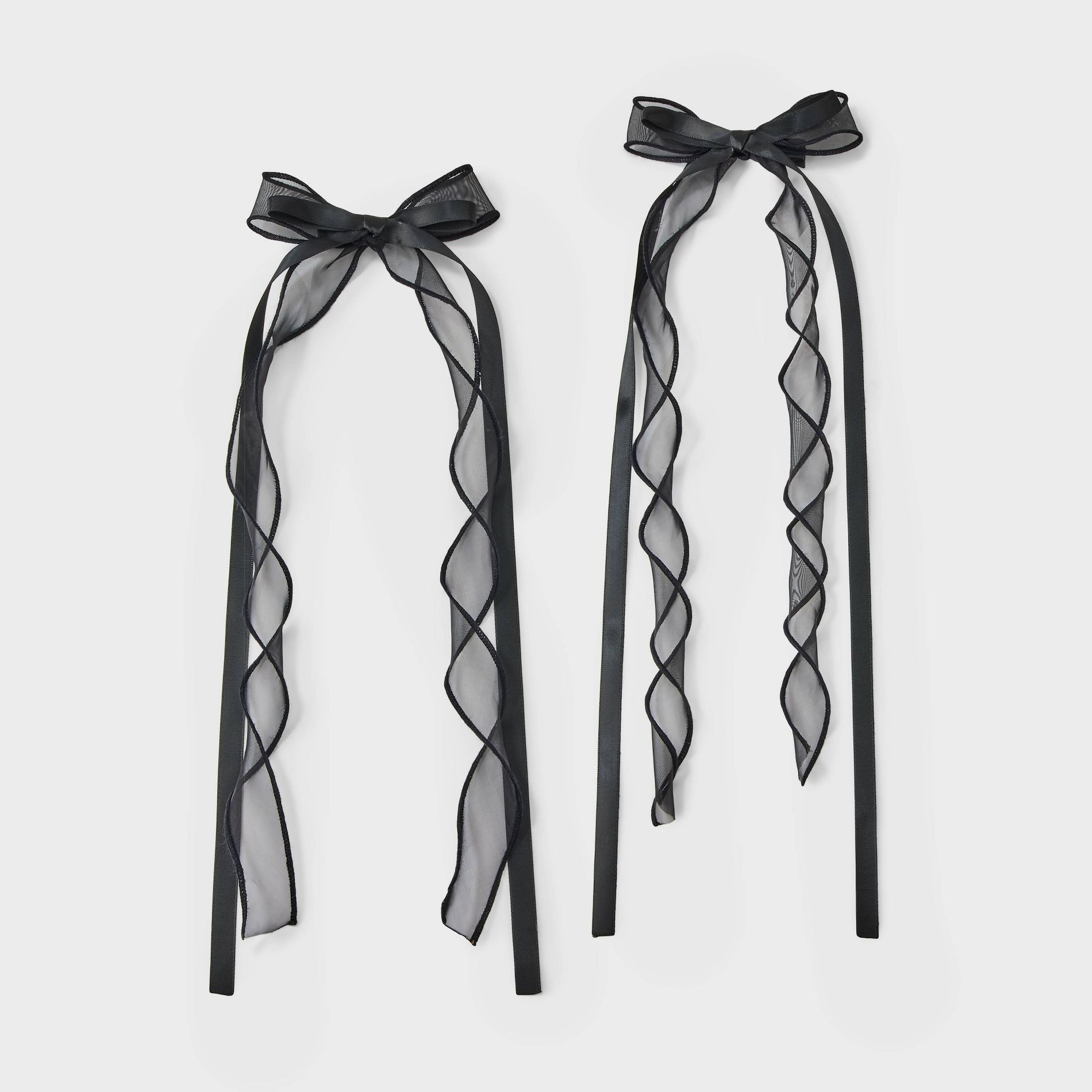 Tulle Bow Barrette 2 Pack - Wild Fable™ Black
