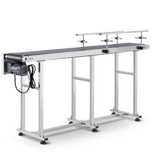 VEVOR Belt Conveyor, 71 x 7.8 inch Conveyor Table, Heavy Duty Stainless Steel Motorized Belt Conveyor, Silver(Double Guardrail) - 1 of 4