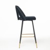 28" Bar Stools Set Of 2, Velvet Upholstered Counter Height Barstools With Nail Head Decoration, Tall Barstools - 4 of 4