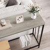 Whizmax 41.5" Narrow Console Table - Industrial Metal Frame with Glass Shelf, Sofa/Hallway Table for Living Room, Foyer, Bedroom - 3 of 4
