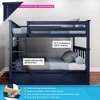 Max & Lily Solid Wood Twin over Twin Bunk Bed with Storage Trundle for Kids - 2 of 4