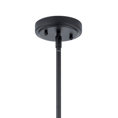 Everly 18" Black Steel and Clear Glass Pendant Light