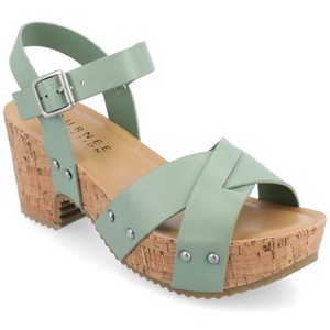 Journee Collection Womens Valentina Ankle Strap Platform Sandals - 1 of 4