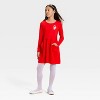 Girls' Long Sleeve Printed Knit Dress - Cat & Jack™ - 3 of 3