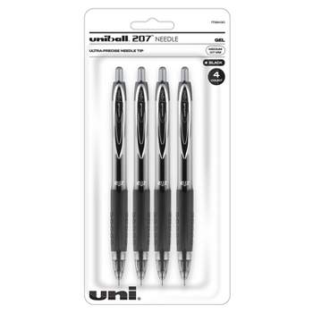 uni-ball uniball 207 Needle Retractable Gel Pens Medium Point 0.7mm Black Ink 4/Pack (1738430)
