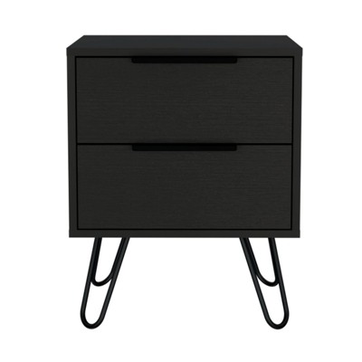 TIRAMISUBEST White Nightstand with Hairpin Legs, Space-Efficient Bedside Solution