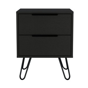 TIRAMISUBEST White Nightstand with Hairpin Legs, Space-Efficient Bedside Solution - 1 of 4