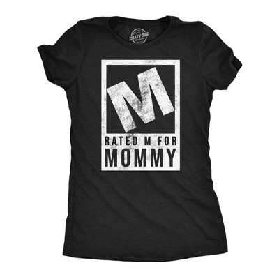 Womens Funny T Shirts Rated M For Mommy Sarcastic Video Game Graphic Tee For Ladies - Crazy Dog Women's T Shirt