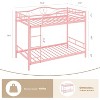 Twin Over Twin Metal Bunk Bed, 400LB Heavy Duty with Safety Guardrail, Space Saving Design, No Box Spring Needed, Easy Assembly Quiet Kids Bed - 2 of 4