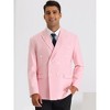 Lars Amadeus Men's Slim Fit Peaked Lapel Double Breasted Prom Wedding Blazer - 2 of 4
