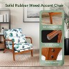 Floral-Mid Century Modern Accent Chairs set of 2,Solid Rubber Wood Frame living chair - 3 of 4