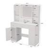 INFURNIC Vanity Tables Smart Mirror Dressing Table with Drawers and Storage for Bedrooms, White, 43.31"*15.75"*55.91" - 2 of 4