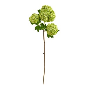 Nearly Natural 33-in Snowball Hydrangea Artificial Flower (Set of 2) - 1 of 3