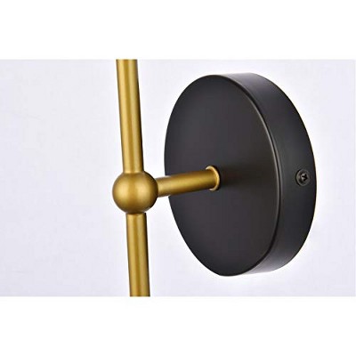 Keely Black and Brass Dimmable Iron Wall Sconce