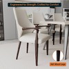 LeisureMod Elm Modern Dining Arm Chair in Leather Upholstery with Wood Legs for Mid-Century Kitchen and Home, Set of 4 - 4 of 4