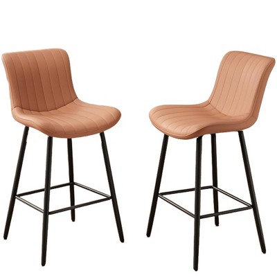 Infurnic Dining Chairs, Sleek Upholstered Dining Chairs Set with Durable Table Legs, for Kitchen and Dining Room, 2PCS, Brown, 15.7"*19.3"*36"