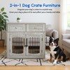 3-Doors Dog Crate Furniture, with 2 Drawers - 3 of 4