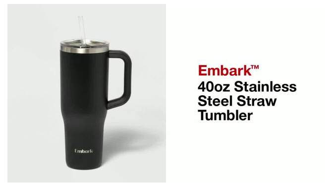 40oz Stainless Steel Straw Tumbler - Embark™, 2 of 5, play video