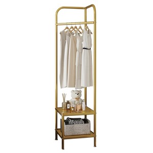 Corner Coat Racks, Heavy Duty Clothing Rack, Freestanding Garment Rack, Metal Clothes Racks Shoes Shelf Organizer for Entryway Bedroom - 1 of 4