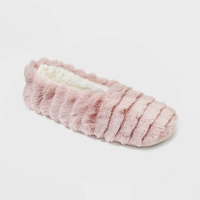 Pink fluffy slippers on sale target