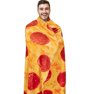 Pizza Print 80-Inch Reversible Fleece Blanket for Pets