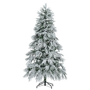 HomeRoots 6' Pre Lit Extra Full Frosted Pine Christmas Tree - 1 of 4